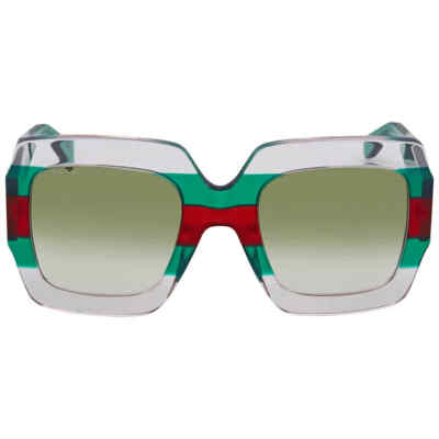 Pre-owned Gucci Green Gradient Square Sunglasses Gg0178s 001 54 Gg0178s 001 54 In Multicolor