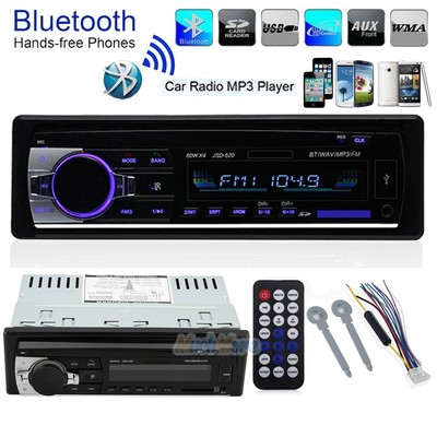 Bluetooth Car Stereo Audio InDash FM Aux Input Receiver SD USB MP3 Radio Player
