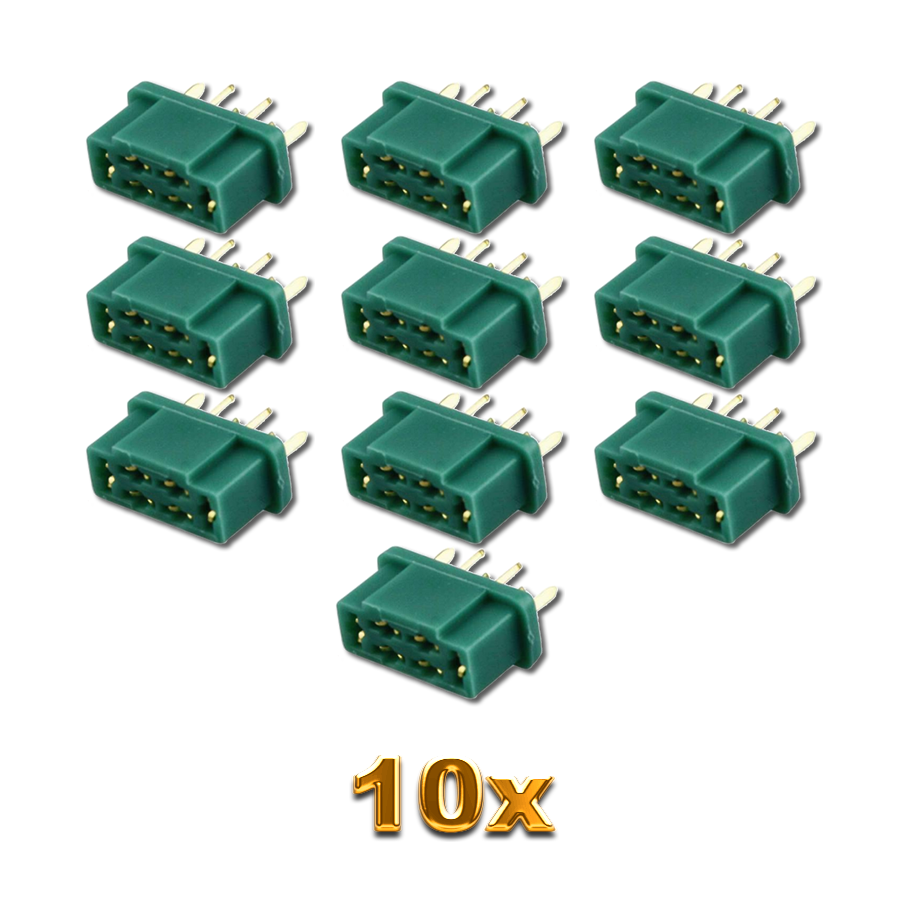 10 Stück MPX Hochstromstecker Stecker Buchsen Female Multiplex kompatibel M6 6P