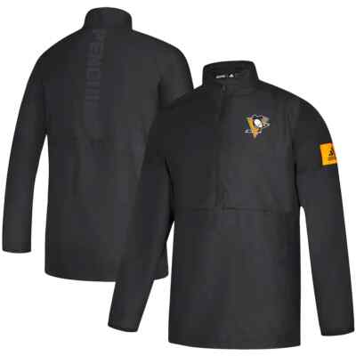 Adidas Pittsburgh Penguins GameMode Climate 1/4 Zip Jacket FJ2006 Men's Size-M