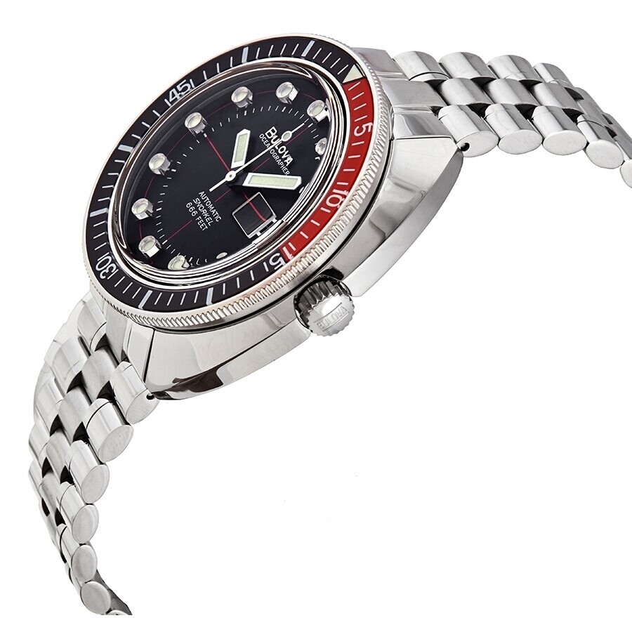 Pre-owned Bulova 98b320 Oceanographer "devil Diver" Automatic Black Dial Watch $795
