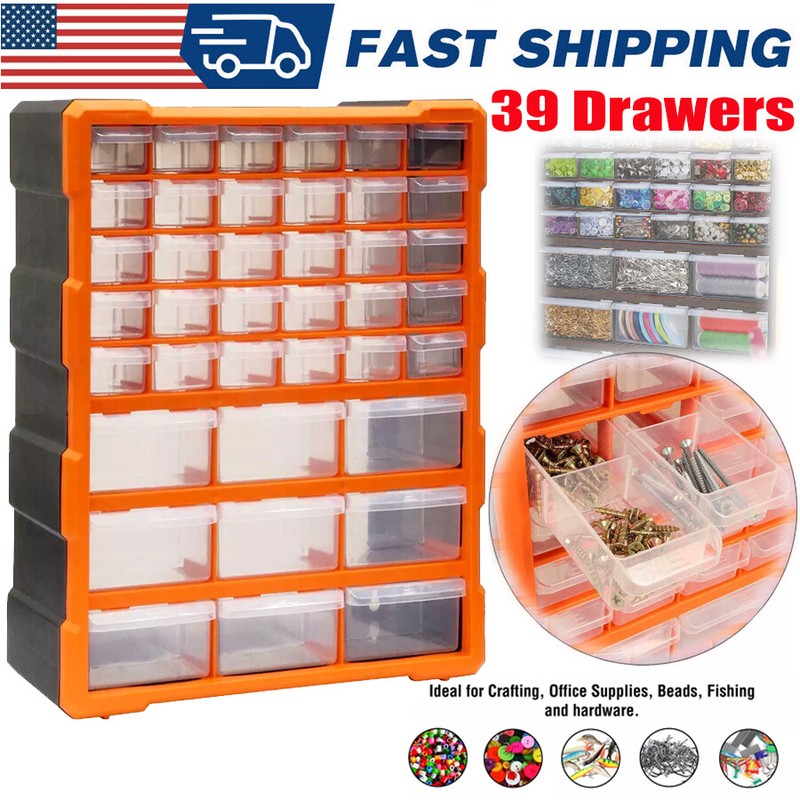 39 Multi Drawer Organiser for DIY Tool Bits Plastic Storage
