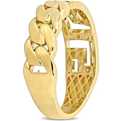 Pre-owned Amour Interlocking And Greek Key Design Ring In 14k Yellow Gold