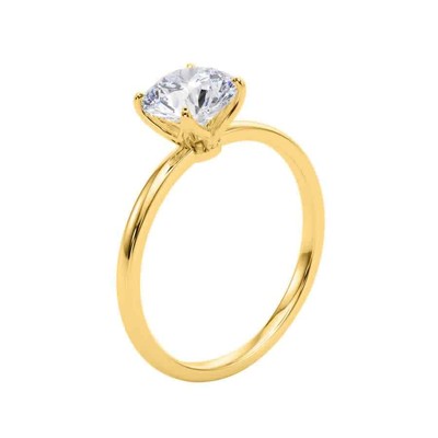 Pre-owned Maulijewels 1.50 Carat Diamond Moissanite Solitaire Engagement Rings For Women In Yellow
