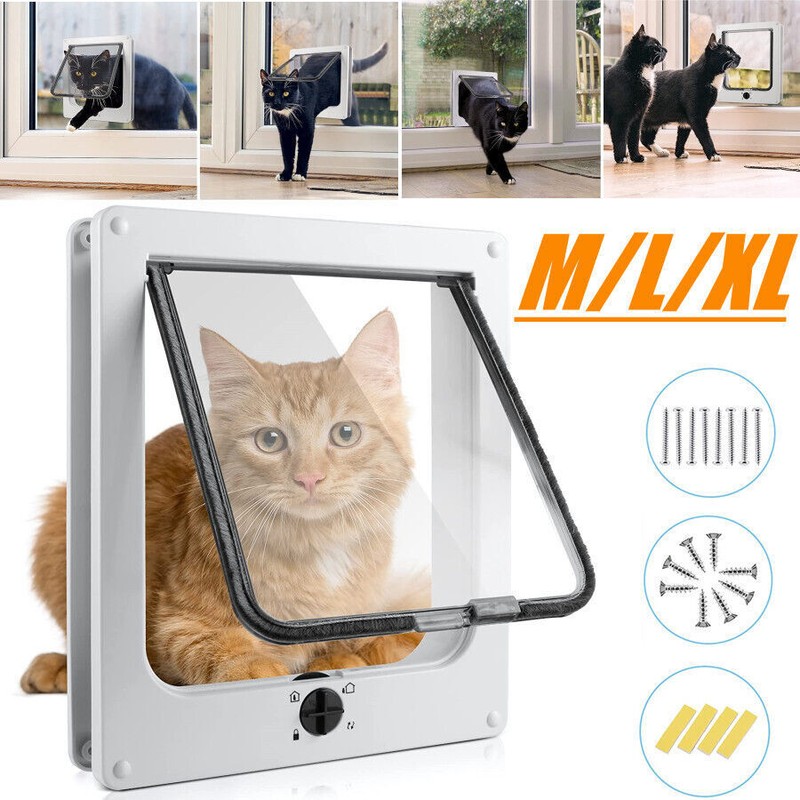 Katzenklappe KatzentÃ¼R Hundeklappe M-Xl Eingangskontrolle System Hunde 4-Wege