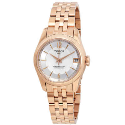 Женские часы Tissot T-Classic Ballade с автоматическим хронометром и белым циферблатом MOP