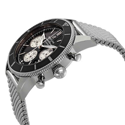 Pre-owned Breitling Superocean Heritage Ii Chronograph Automatic Chronometer Black Dial