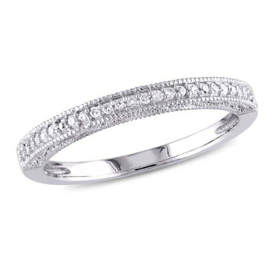 Pre-owned Amour 1/10 Ct Tw Diamond Anniversary Band In 10k White Gold In Check Description