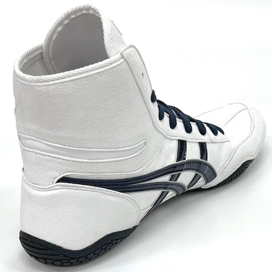 Pre-owned Asics Wrestling Shoes 1083a001 White/navy(silver) Ex-eo(twr900) Successor Aw:wt In White,navy(silver)