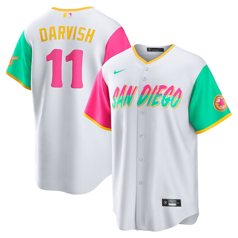 PADRES DARVISH 11 ユニフォーム 新品　MLB公式 Men's San Diego Padres Yu Darvish Nike Brown Name & Number T