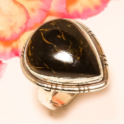 Australian Pilbara Jasper Vintage 925 Sterling Silver Ring s.8.5 T78