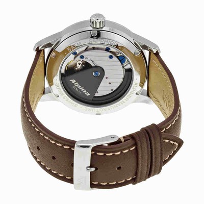 Pre-owned Alpina Alpiner Manufacture Silver Dial Brown Leather Men's Watch Al-710s4e6