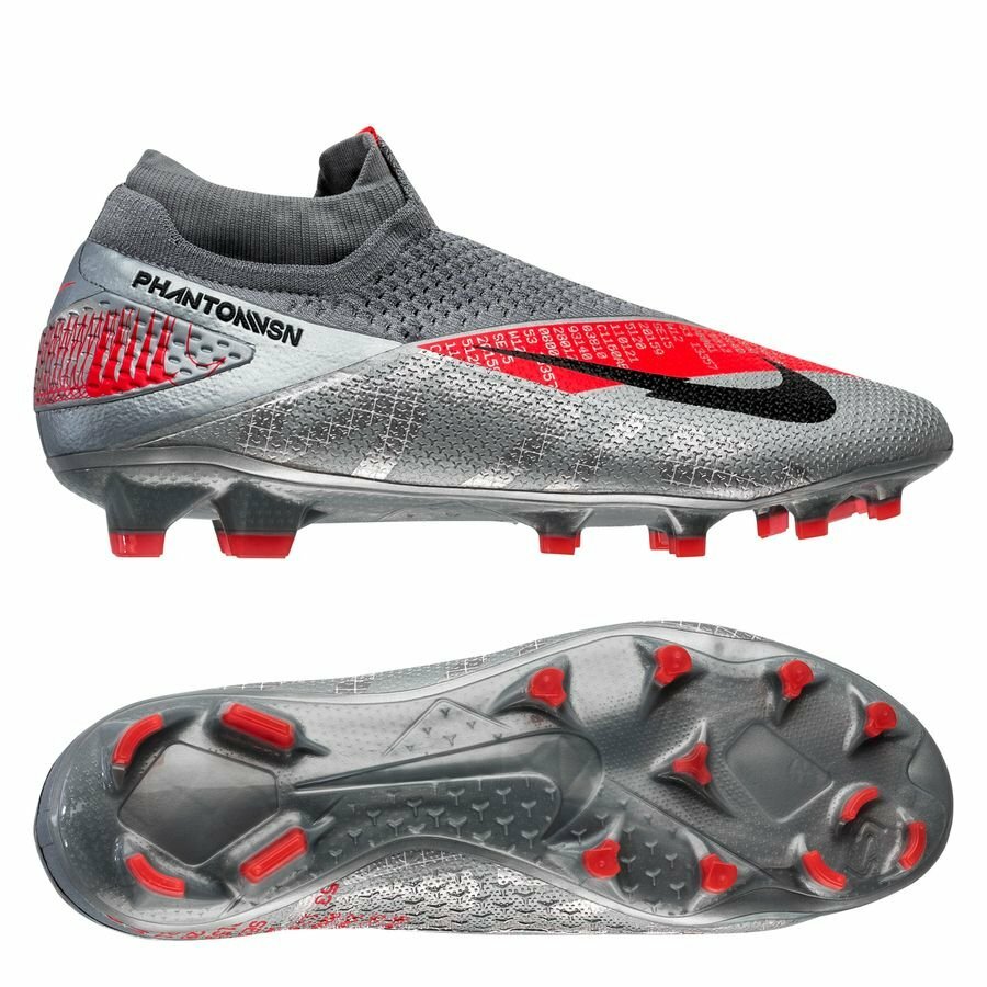 Nike Elite 2 DF FG Cleats Flyknit ACC Boots Grey-Black-Red ASA College: Florida