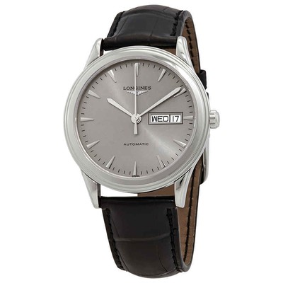 Флагманские мужские часы Longines с автоматическим серебряным циферблатом L4.899.4.72.2