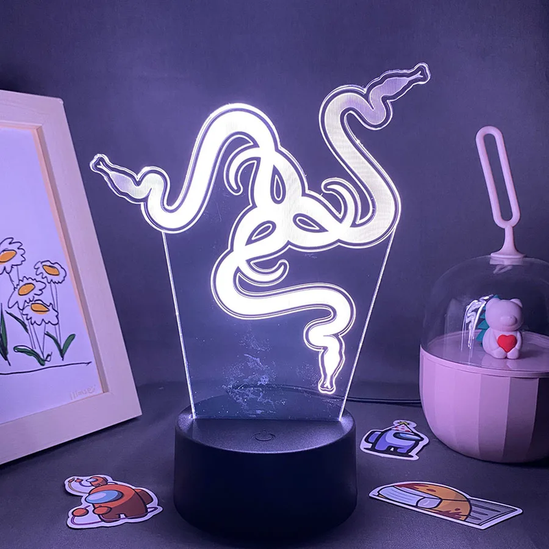 Hot Game Razer Logo 3D Led Neon Night Light Birthday Toys Gift for Raser Gamer B