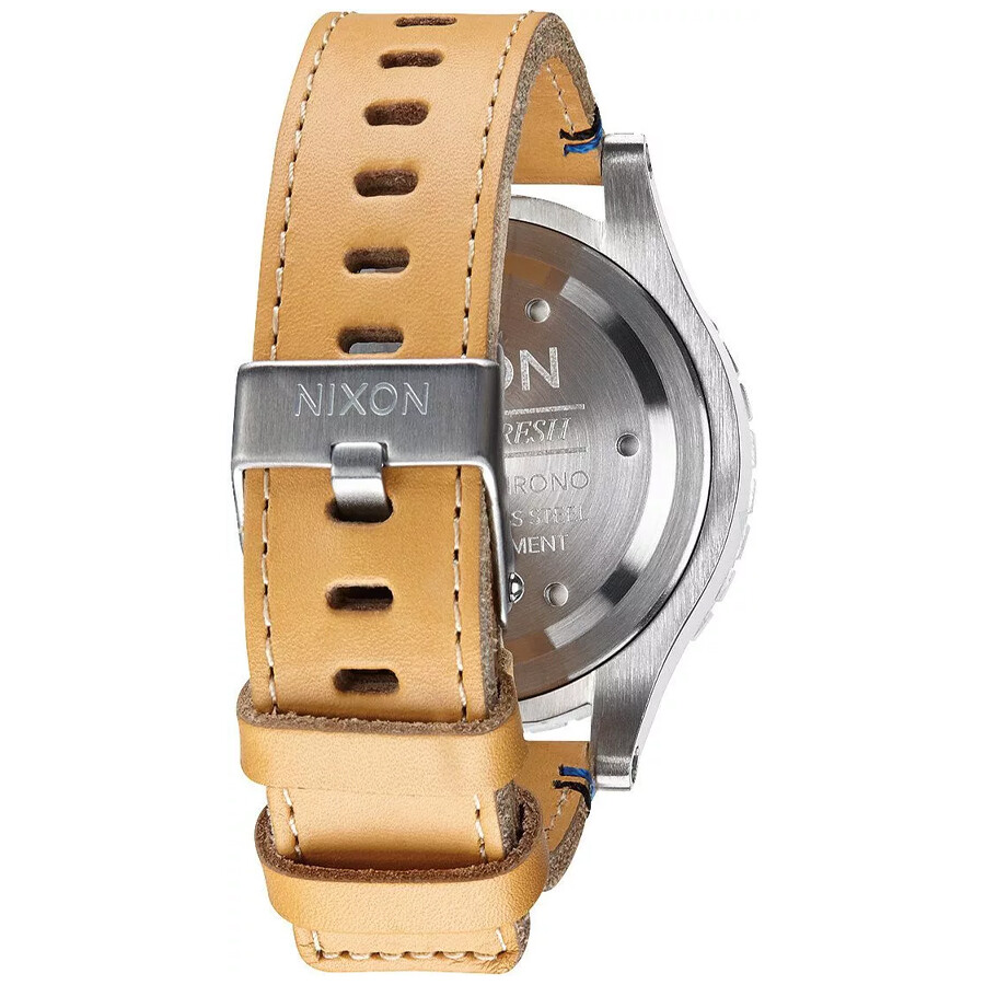 Pre-owned Nixon Men's 48-20 Chronograph Black Dial Tan Leather Men's Watch A363 1602