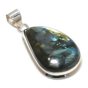 Pendant Labradorite Gemstone Handmade 925 Sterling Silver Jewelry 2.05" K467