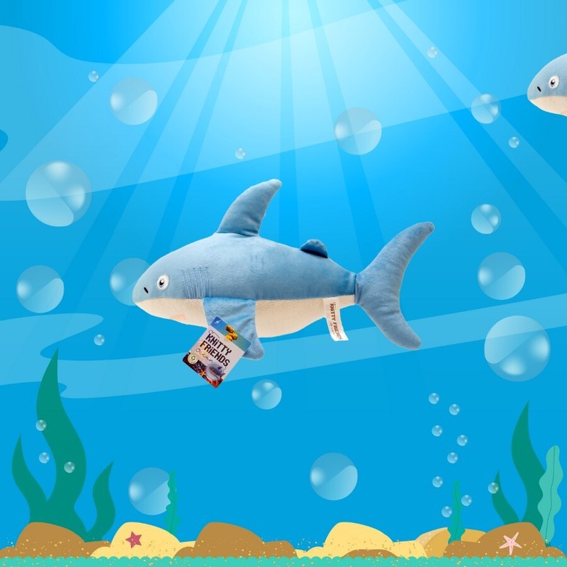 Knitty Friends Ocean - Heiko Hai 37 Cm Lang Stofftier