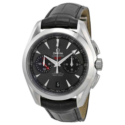 Мужские часы Omega Aqua Terra с хронографом и автоматическим черным циферблатом 23113435206001
