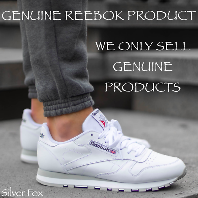 SNEAKERS & NEW LEATHER eBay WHITE REEBOK RUNNERS CLASSIC SHOES ATHLETIC GREY GENUINE |