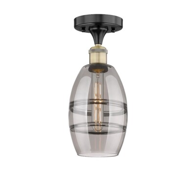 Innovations 616-1F Vaz 1Lt 6'' Semi-Flush, Black Brass/SM - 616-1F-BAB-G557-6SM