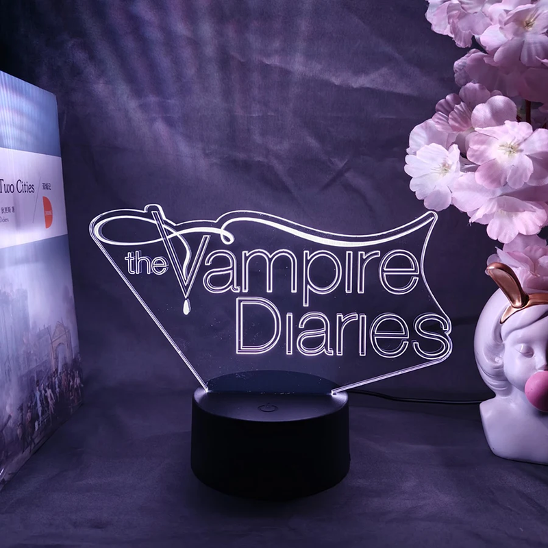 3D Illusion Acrylic Lamp - Vampire Diaries | 7 Color Change Christmas Gift