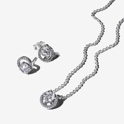 Pandora Sparkling Round Cut Jewelry Set B802398-1