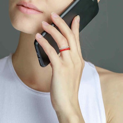 Pre-owned Amour 1/3 Ct Tdw Heart And Round Diamond Double Band Ring In 14k Yellow Gold And