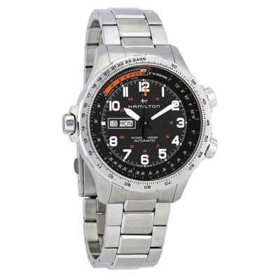 Мужские часы Hamilton Khaki Aviation X-Wind с левосторонним черным циферблатом H77755133