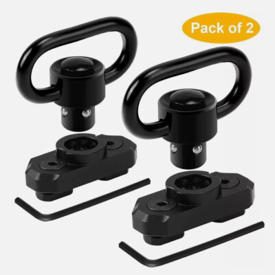 2Pack M-LOK MLOK Quick Release Sling Mount Push Button QD Sling Swivel Adaptor