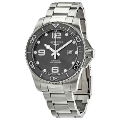 Pre-owned Longines Hydroconquest Automatic Grey Ceramic Bezel Men's 43 Mm Watch L37824766