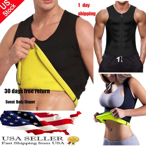 Mens Weight Loss Waist Trainer Vest Sauna Sweat Body Shaper Slimming Trimmer US