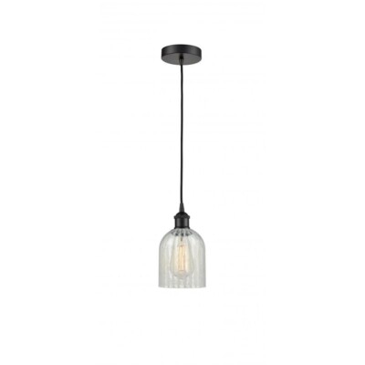 Innovations Edison Caledonia 1-Lt Mini Pendant, BK/Mouchette - 616-1P-BK-G2511