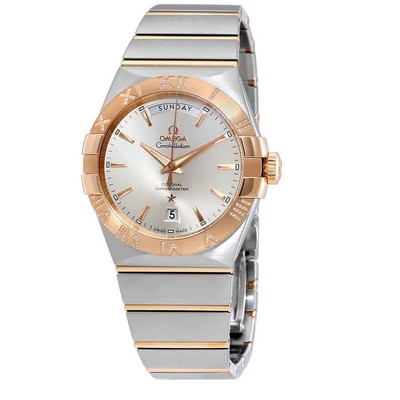 Мужские часы Omega Constellation с автоматическим серебряным циферблатом 12325382202001