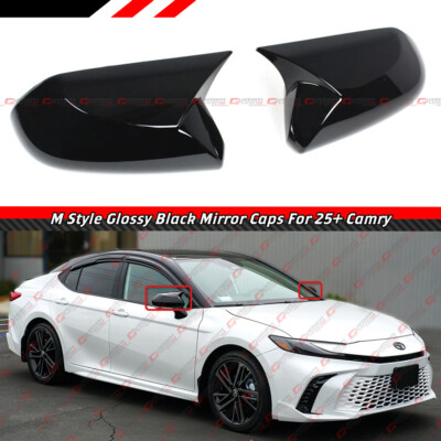FOR 2025 TOYOTA CAMRY LE XLE SE XSE M STYLE GLOSS BLACK ADD ON MIRROR COVER CAPS