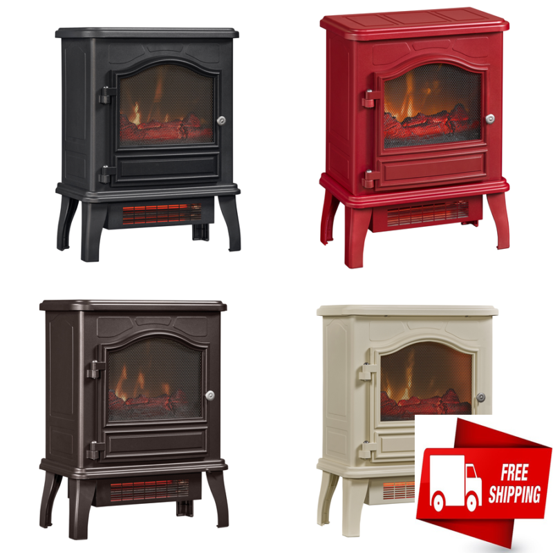 5200 BTU Electric Space Heater Stove Warmer Infrared Durable Heat Safe Fireplace