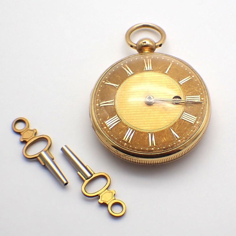 Antique Pocket Watch 18K Gold Watch Key Wind