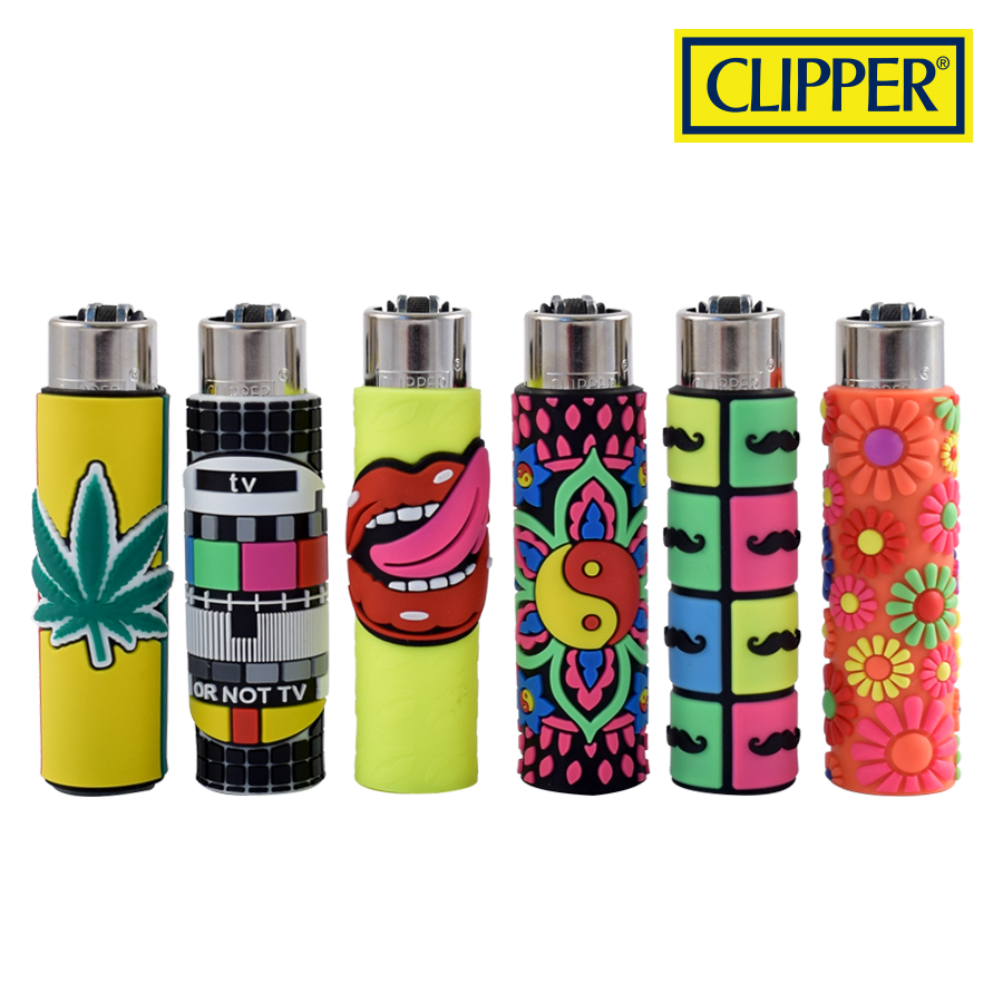 1 Ct Big Size CLIPPER Lighters RUBBER COOL POP COVER LIPS TV MUSTACHE LEAF PEACE