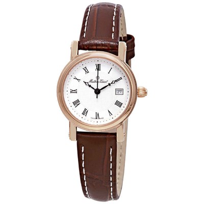 Mathey-Tissot City Женские часы с коричневым кожаным белым циферблатом D31186PBR