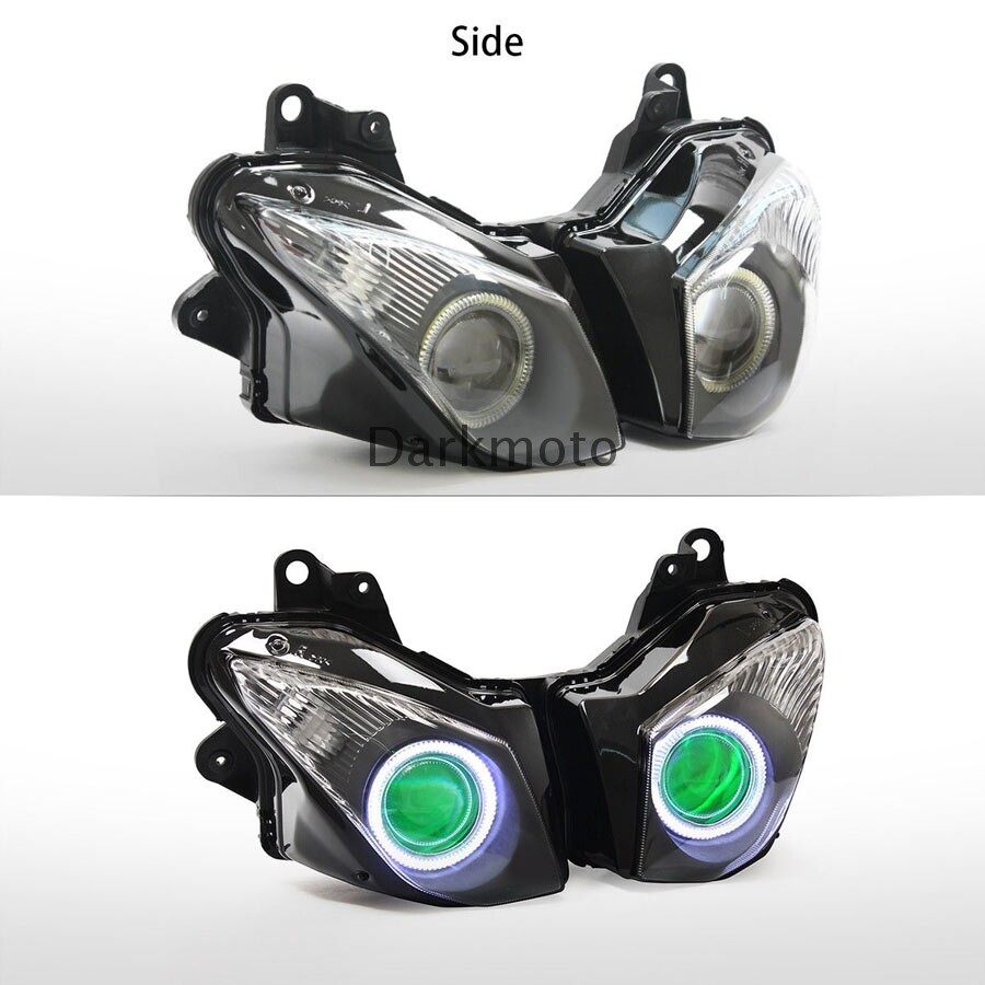 Green Devil White Angel Eyes Headlight Assembly For Kawasaki