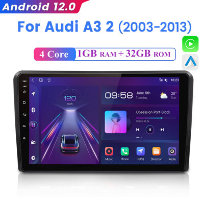 For Audi A3 S3 2003-2013 Car Stereo Radio GPS Sat Nav Android 12  Carplay