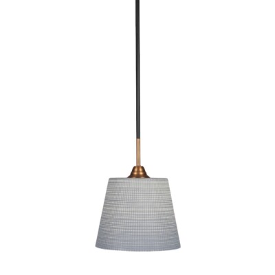 Toltec Paramount Mini Pendant, BK Brass, 10'' Gray Matrix - 3401-MBBR-4082