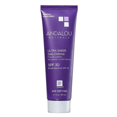 Лосьон для лица Andalou Naturals Ultra Sheer Daily Defense SPF 30, 2,7 жидких унции.