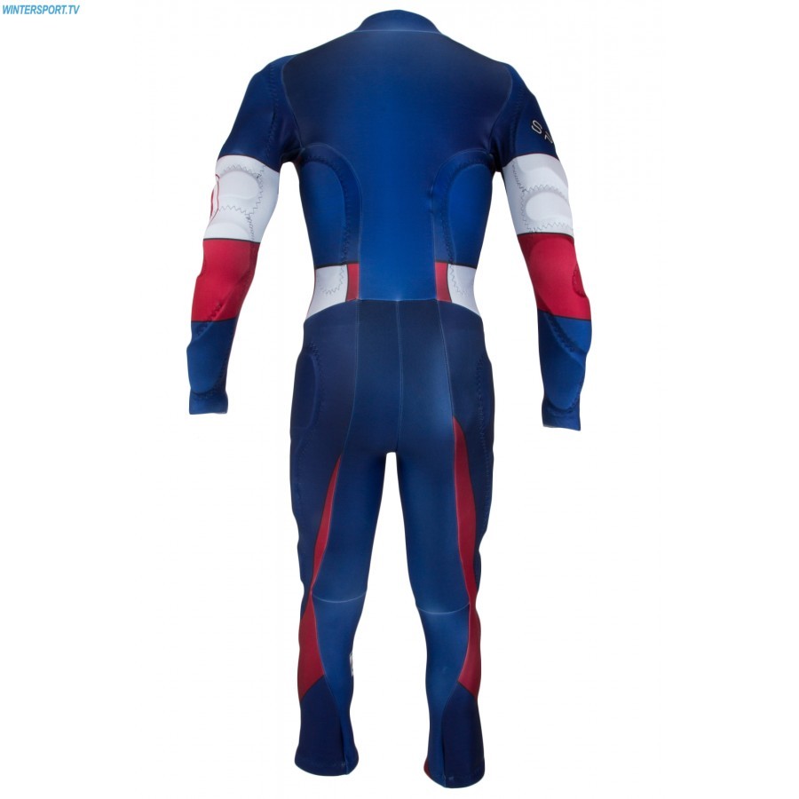 *NEW* Spyder Padded GS Ski Race Suit *Captain America*Men's Large L Adult Speed