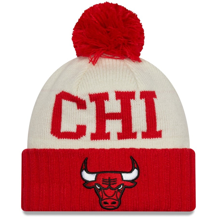 New Era NBA Chicago Bulls 2022 NBA Draft Cuffed Pom Knit Toque Beanie Hat