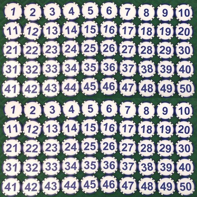 100 Sequentially Numbered Casino Quality Custom Poker Chips - Free Shipping