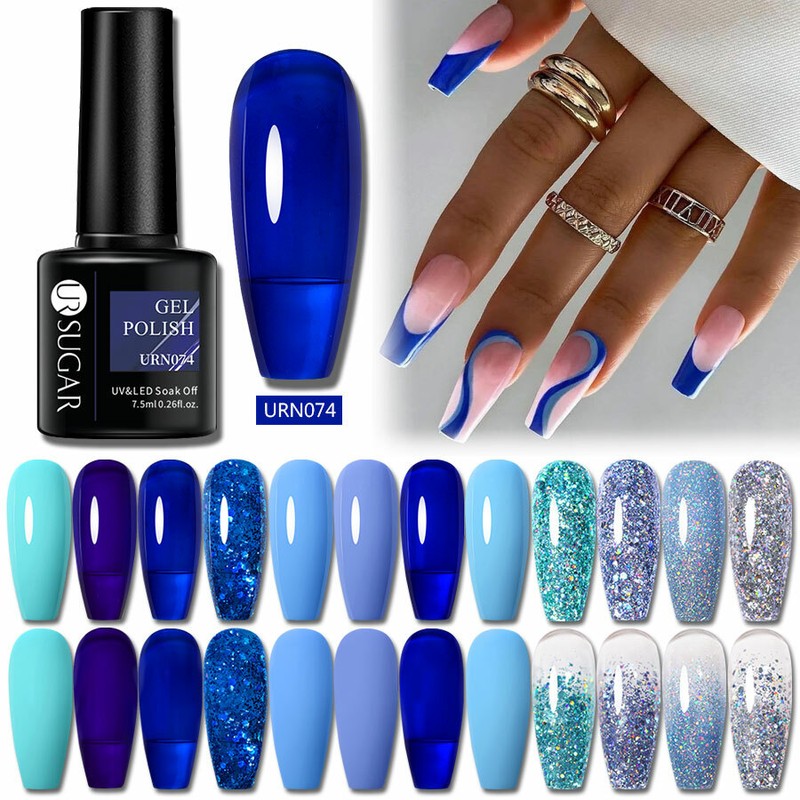 UR SUGAR Christmas Blue Gel Nail Polish Sequins UV LED Nail