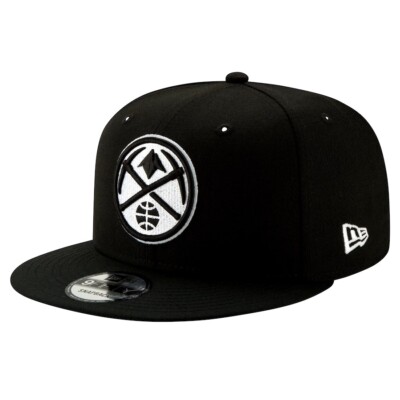 New Era Denver Nuggets Black & White 9FIFTY Snapback Adjustable Hat Free Ship