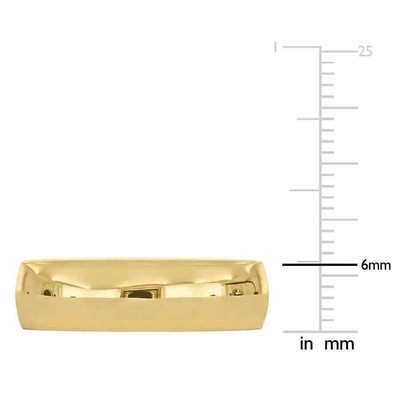 Pre-owned Amour Men's 6mm Finish Wedding Band In 14k Yellow Gold