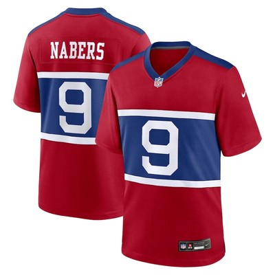 New York Giants Malik Nabers #9 Nike Century Red Alternate Official Game Jersey